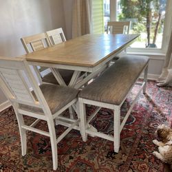 6 Seat Dining Set With Extension Piece