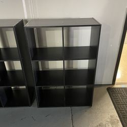 3 Black Cube Storage Units