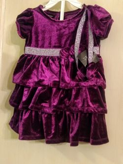 vibrant purple fancy dress 18mos NWT