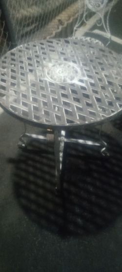 Old fashioned patio table with chairs