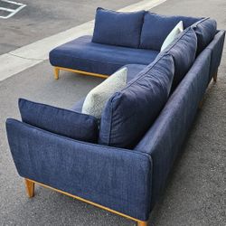 Macy's "Jollene" Blue 2pc Sectional Couch  ($2.6K+ Retail Value...60% OFF!!!)