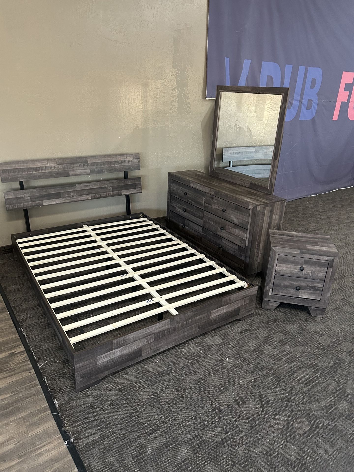Grey Queen Bed Set