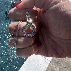 100% Natural Grade A Jade 925 Silver with Cubic Zirconia (Brand New) 