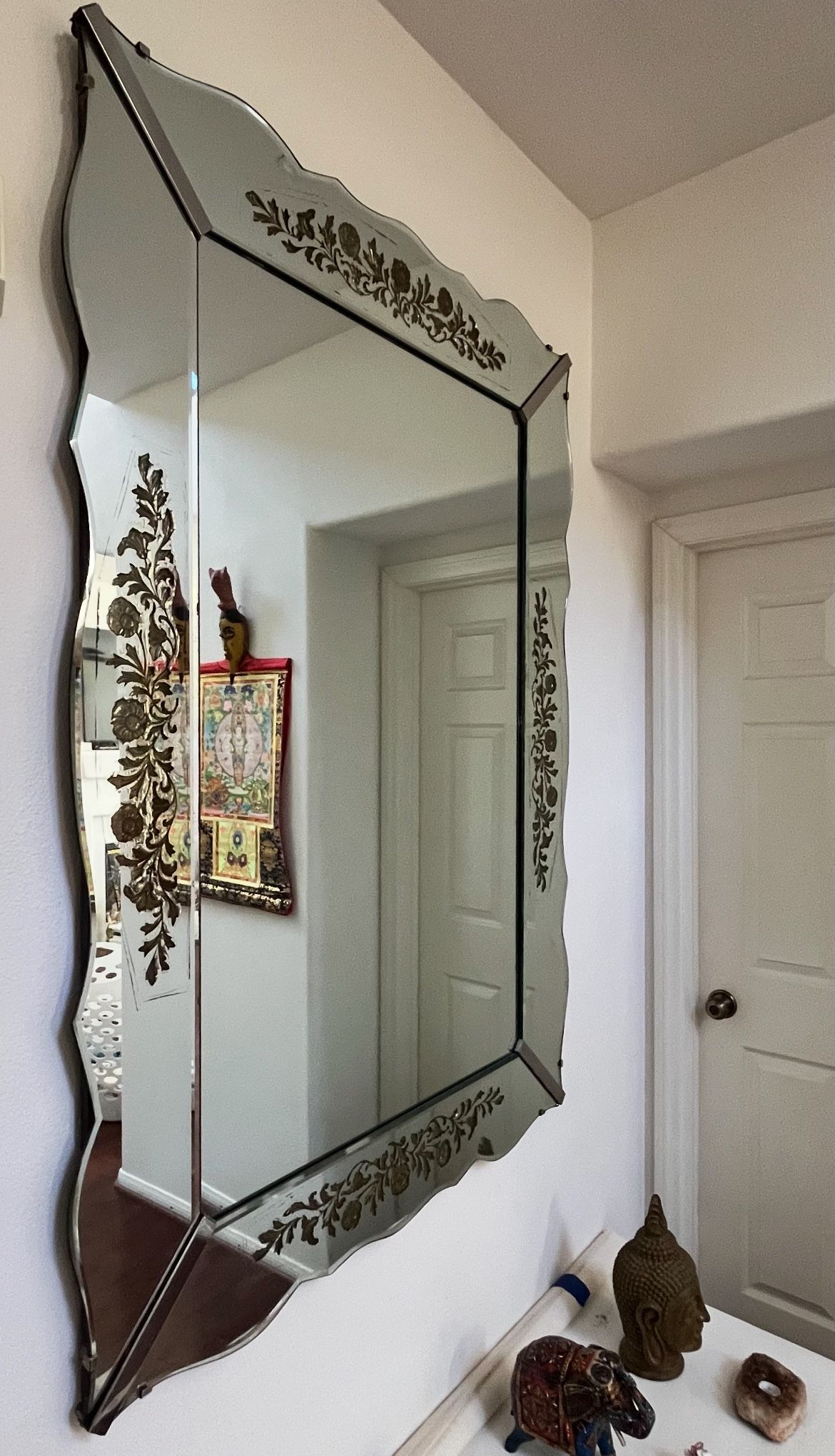 Has To GO! Rare To Find This Size /Mid century Venitian Art Deco Mirror 57” X 41” X 2” HAS TO GO!!!