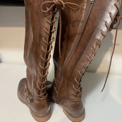 Brown Leather Boots-Womens Size 8