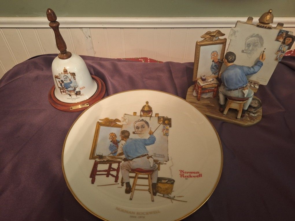 Norman Rockwell "Triple Self Portrait" Set