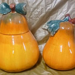 Sakura Somona Pear Shaped Cookie Jar 12 In And Matching Quart Pitcher 9 In