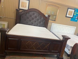 King bed frame with mattress