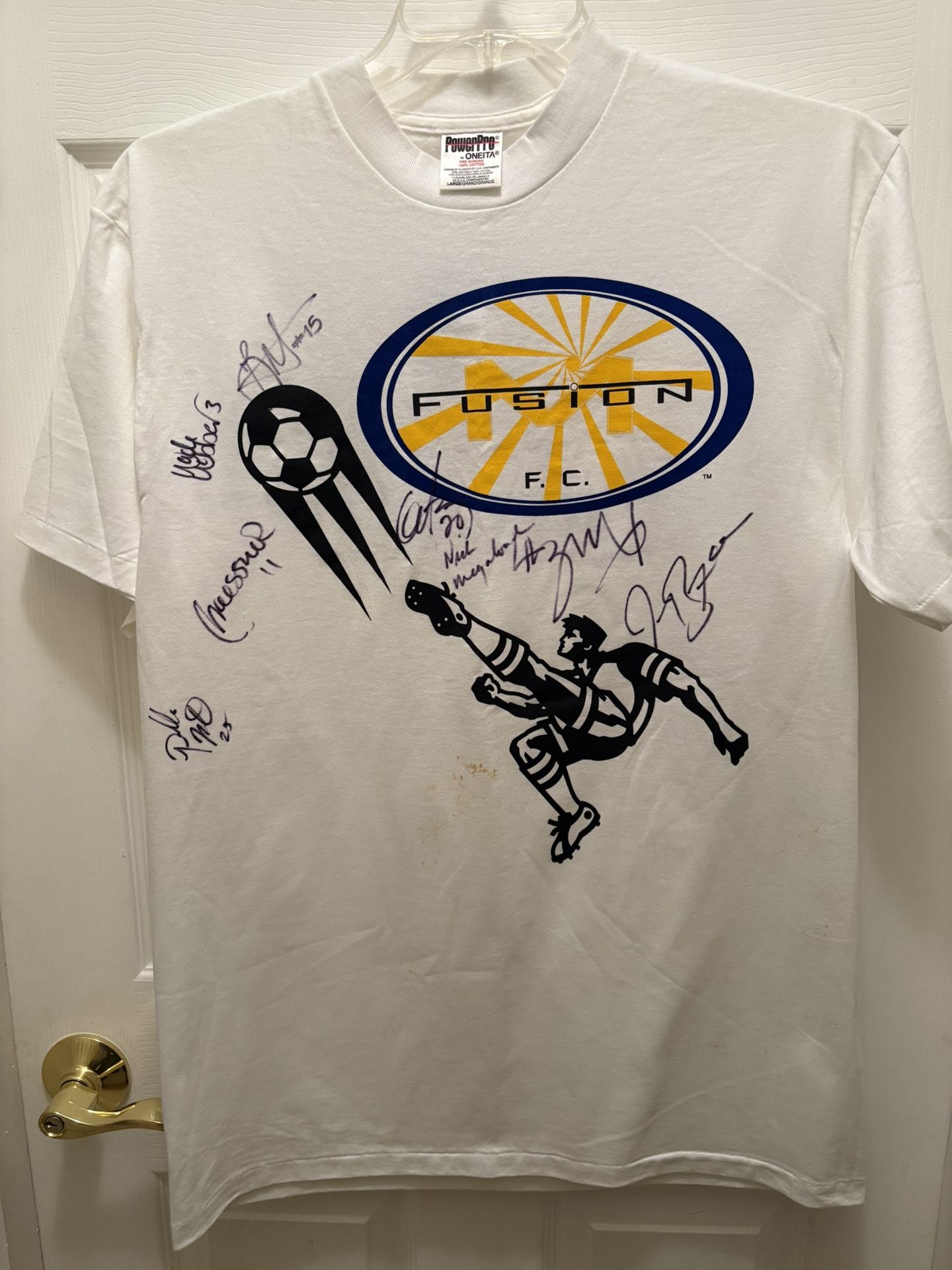 Vintage 1990s Era Miami Fusion FC Autographed T-shirt