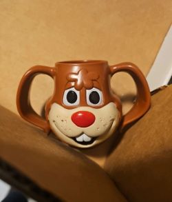 Vintage NESTLE QUIK Bunny Cup Retro 2 Handled Mug Ear Handles Rabbit Chocolate
