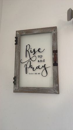 Rise Up and Pray Rustic Farmhouse Wall Sign