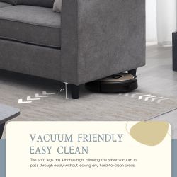 [VIDEO provided] [New] 91*91 Modern Upholstered Living Room Sectional Sofa, L Shape Furniture Couch with 3 Pillows