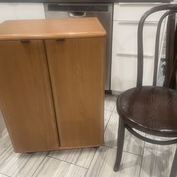 🚨 🪵Elegant Laminated/Wooden Cupboard & Bentwood Coffee Wooden Chair  ⭐️COMBO⭐️🪵🚨