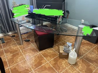 Oval Glass Desk ! Pretty Customize Desk - ONLY Selling desk!!!!