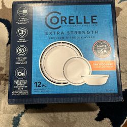 Corelle Extra Strength Premium Vitrelle Glass 12 Pc Dinnerware Set