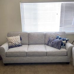 Light Gray Upholstered Sofa (88.5'')