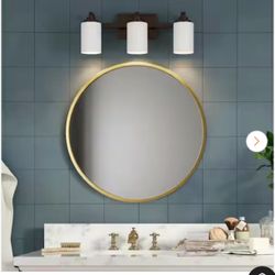 21 in. 3-Light Oil-Rubbed Bronze Contemporary Bathroom Vanity Light with Frosted Patterned Glass Shade