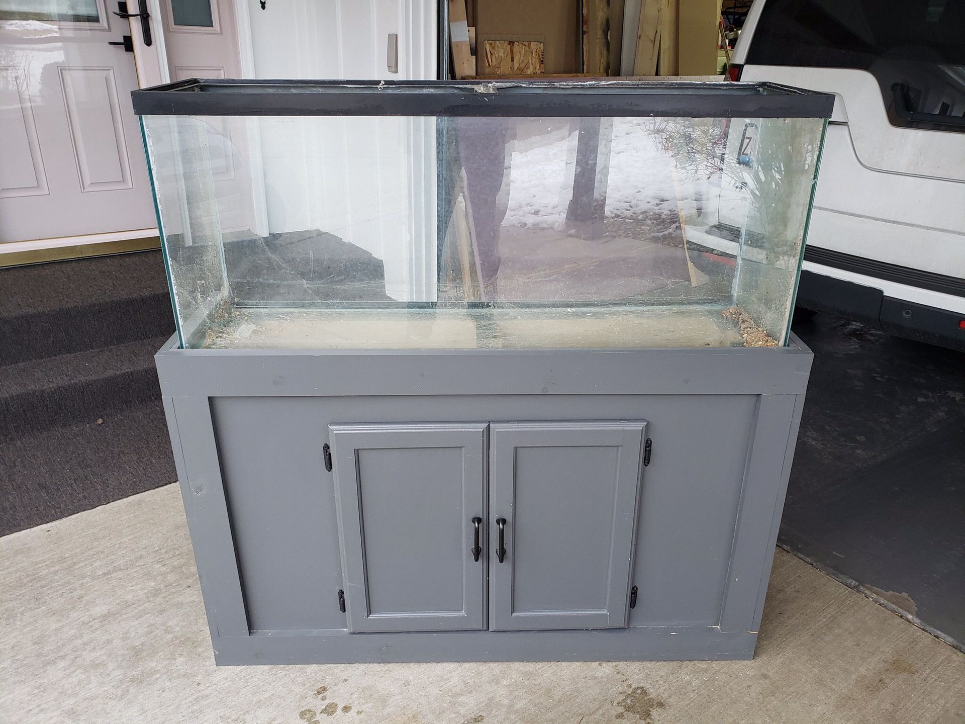 55 gallon fish tank with custom stand