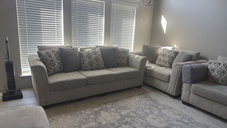 6 seat gray living room set