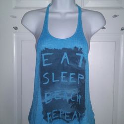 Small Blue Braided Back Top