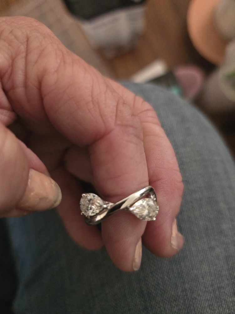 NEW 3 CT PEAR MOISSANITE STONE RING IN SILVER