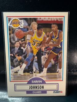1990 Fleer Magic Johnson #93 basketball card featuring the Los Angeles Lakers guard.