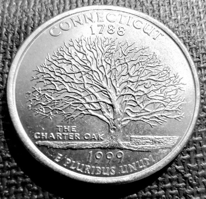 1999-P Connecticut State Quarter Uncirculated From US Mint Roll.