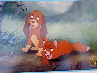 1994 DISNEY EXCLUSIVE COMMEMORATIVE THE FOX AND THE HOUND LITHOGRAPH