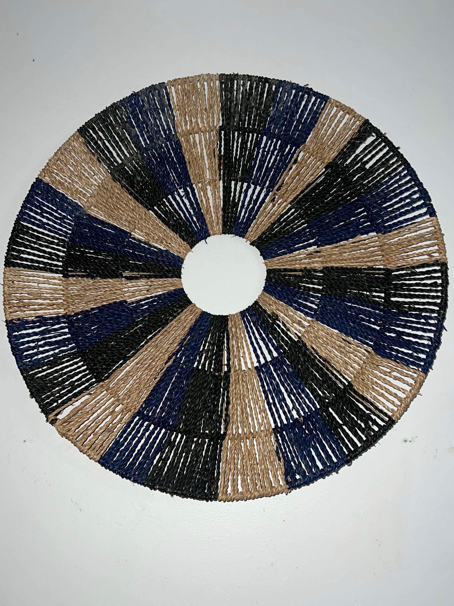 Hand Woven Seagrass Wall Decor - coastal cottage - boho chic $15