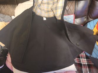 BLACK PANCHO COAT W/HOOD