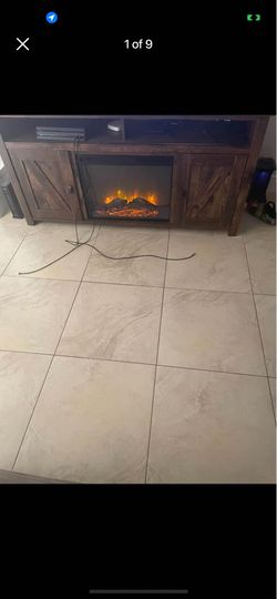 Tv stand with fire 🔥 place