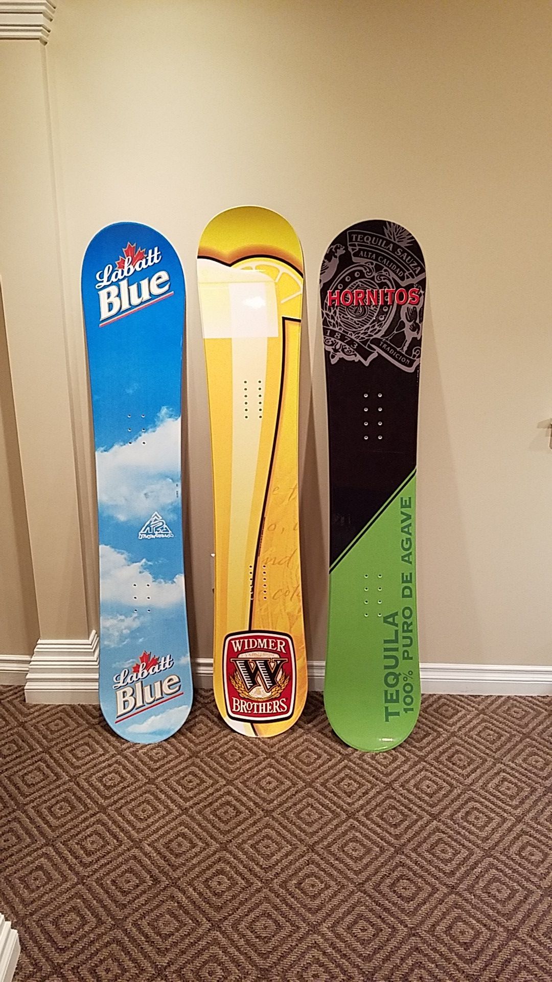 New beer advertising snowboards