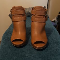 Brown high heels