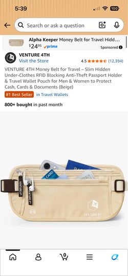 Venture 4th money belt