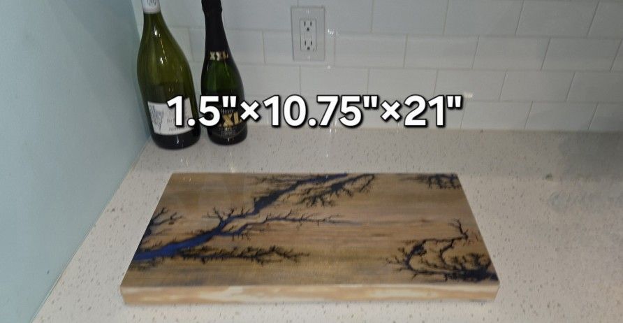 Handmade Fracture Burned Cutlery Board