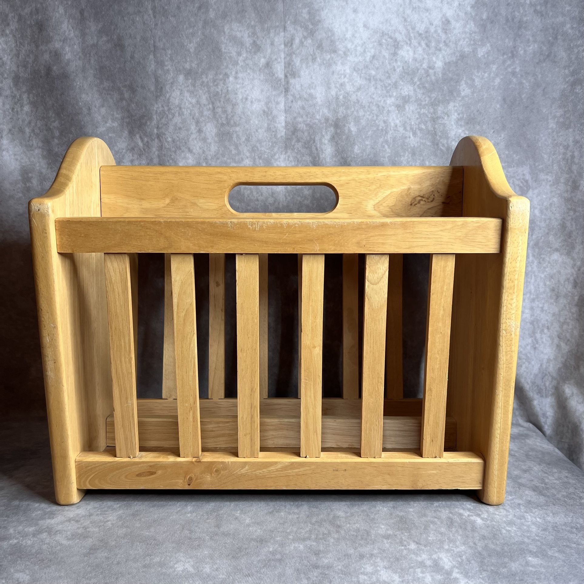 Vintage Solid Oak Magazine Newspaper Rack