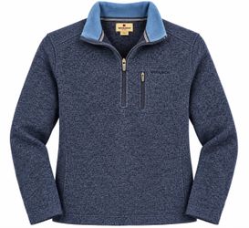 Woolrich Men’s Large Navy Blue Quarter Zip Sweater Fleece Pullover Chest Pocket