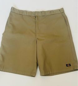 Dickies Mens 46 Twill Work Shorts Loose Fit Beige Polyester Cell Pocket