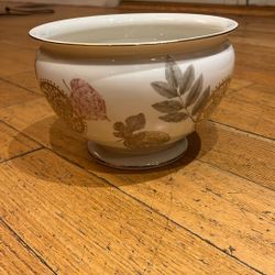 Lenox Nature Impressions Burn Leaves Pedestal Footed Centerpiece Bowl 