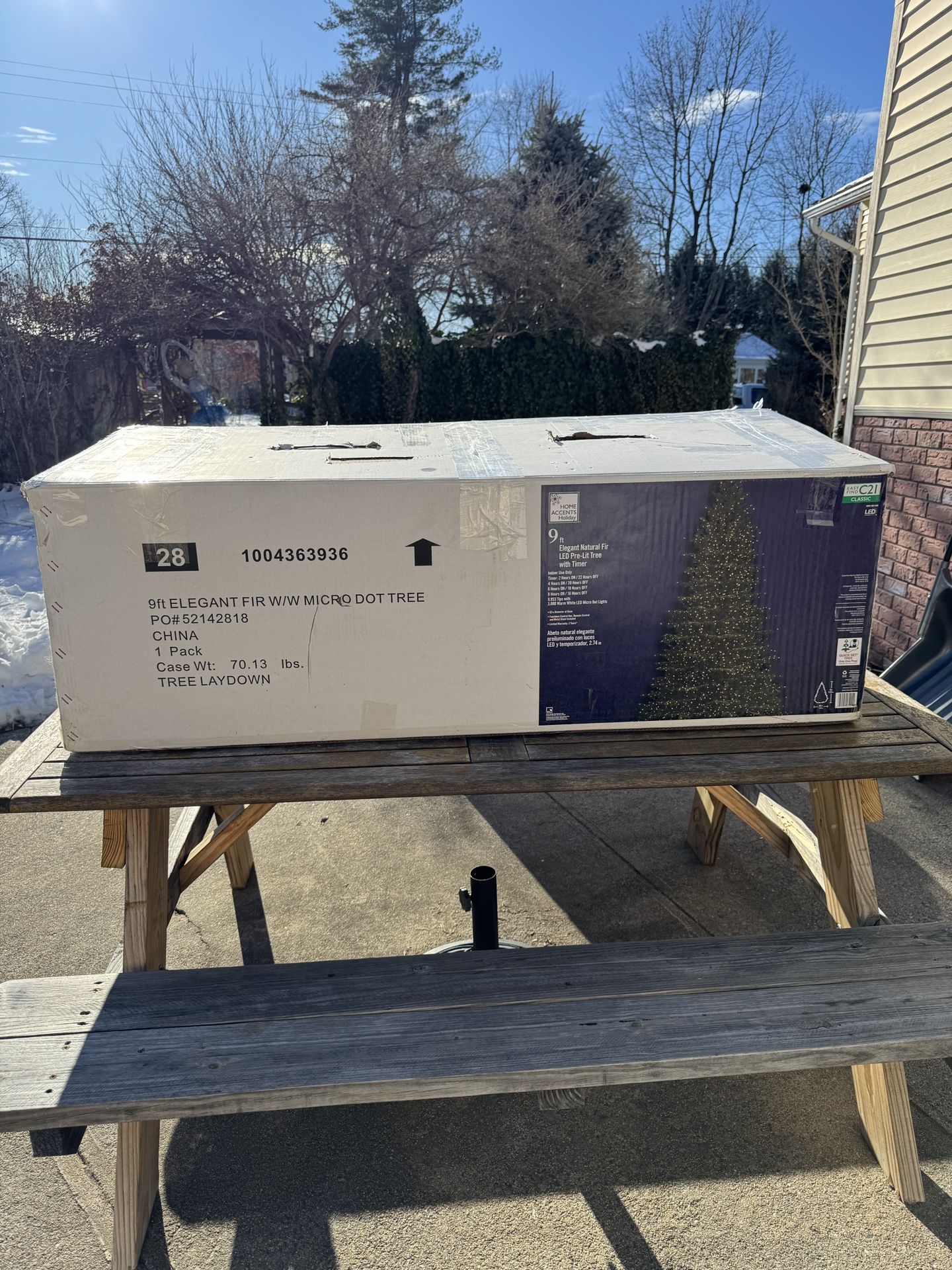 9ft Artificial Christmas Tree (Warm White Lights)