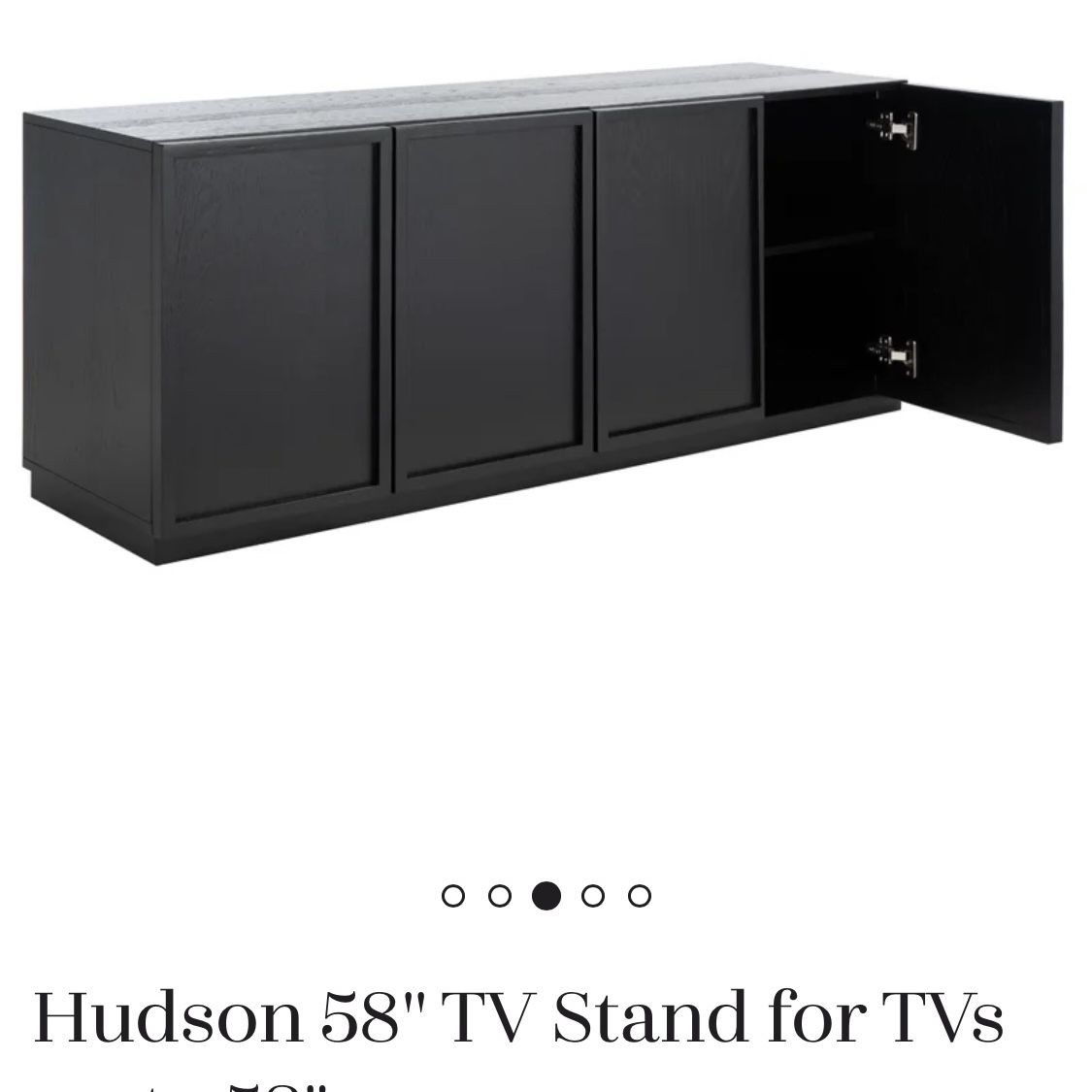 58” Black Wood TV Stand