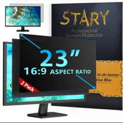 23" Computer Privacy Screen - by STARY (2) Pack for 16:9 Widescreen