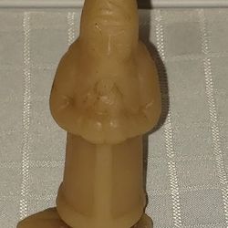 Vintage Beeswax Santa Figurine Candle
