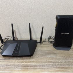 Netgear Nighthawk CM1220 Cable Modem AND Netgear Nighthawk AX5400 6-Stream Wifi Router