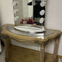 Oak Wood Console Table