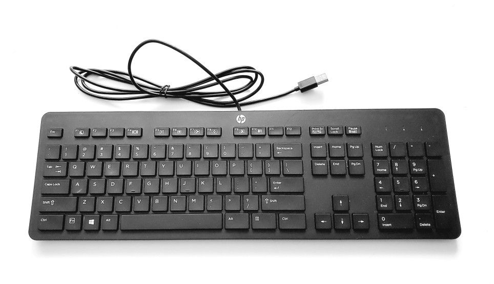 HP USB Wired Keyboard - Black - Model KBAR211