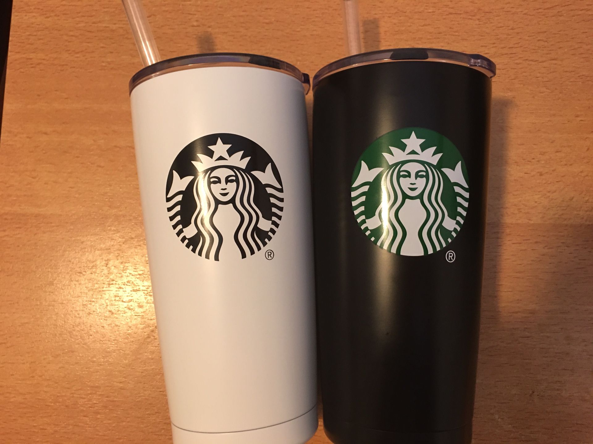 STARBUCKS CUPS TWO (WHITE AND BLACK) BRAND NEW