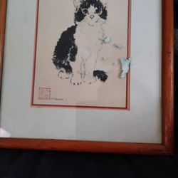  Vintage Asian Sketch And Stamped. Cat