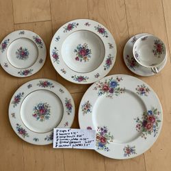 Vintage 1930-40 LenoxRose Bone China J300 & Aurora L147