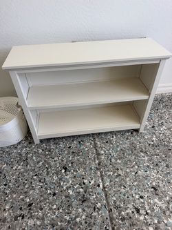 White pottery barn bookshelf